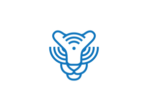 Cool Head Of Blue Tiger Logo