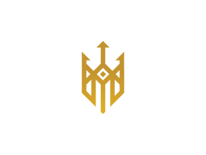 Hauptstadt-Logo mit goldenem Dreizack