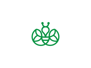 Logo abstrait abeille verte