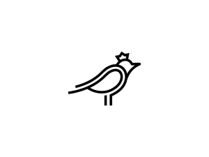 Logo Oiseau Roi Noir Ou Reine Oiseau