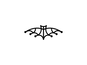 Logo futuriste de chauve-souris noire