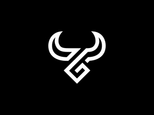 Abstract Head White Bull Logo
