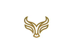 Cabeza del logotipo del toro dorado en negrita