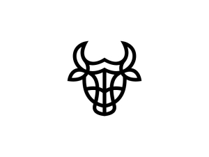 Logo de taureau tête abstraite capitale