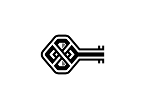 Logotipo de identidad de llave de diamante
