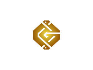 Letter G Diamond Typography Logo