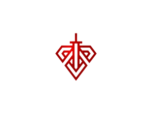 Sword Diamond Redline Identity Logo