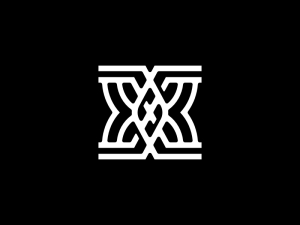 Logotipo del monograma del nudo celta de la letra X