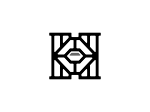 Letra H Diamante Logotipo De Línea Negra