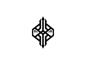 Logotipo De Identidad Del Símbolo Del Diamante Tridente