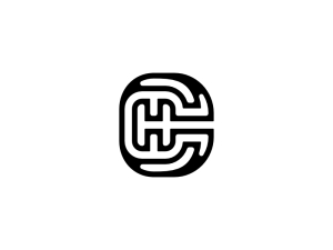 Letra Hc Inicial Ch Logotipo De Línea Negra 