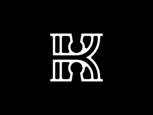 Buchstabe K Schlüsselloch Symbol Identität Logo