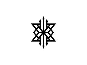 イニシャルXトライデント幾何学ロゴ