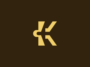 Logo d'avion lettre K minimaliste