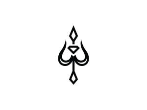 Schwarzes kostbares Dreizack-Logo