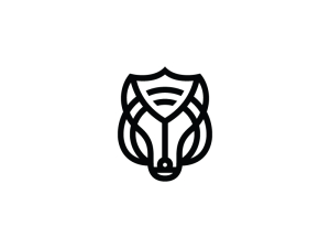 Logo Bouclier Loup Noir