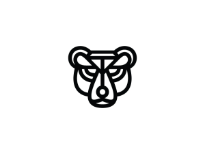 Cool Black Head Of Bear Logo