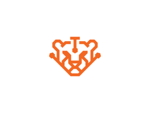 Logo de guépard tête futuriste