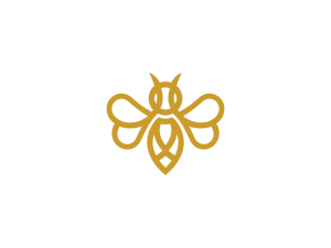 Logo d'abeille dorée volante