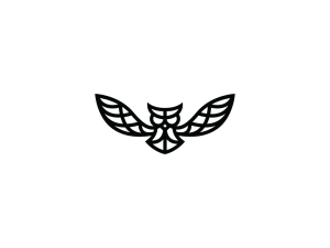 Logo de hibou volant noir