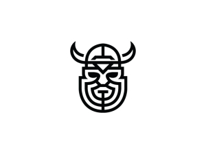 Logotipo vikingo de cabeza grande y atrevida
