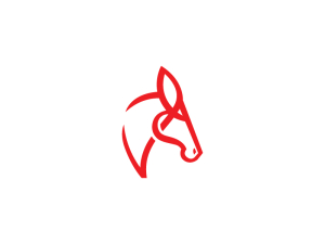 Cabeza del elegante logotipo del caballo rojo