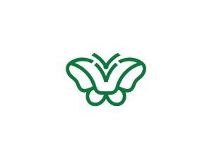 Logotipo De Mariposa Verde Genial