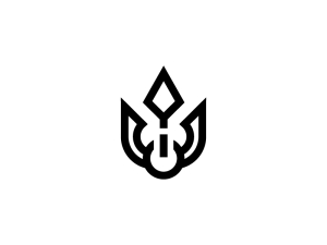 Logotipo del tridente cibernético negro