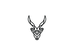 Logotipo de antílope de cabeza preciosa negra