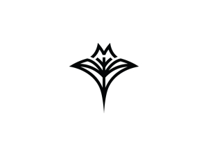 Un logotipo de mantarraya negra