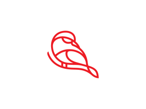 Joli logo d'oiseau rouge