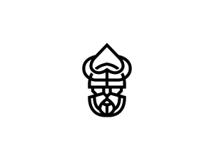 Logotipo vikingo de cabeza de as