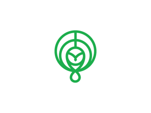 Logotipo De Búho Verde De Belleza