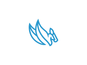 Logo Pégase Bleu Clair