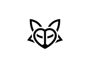 Lindo logotipo de zorro de cabeza negra