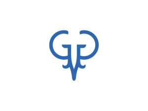 Logotipo De Elefante De Cabeza Azul