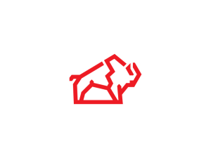 Cooles rotes Bison-Logo