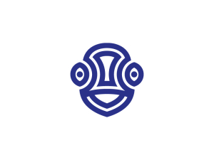 Logo caméléon bleu
