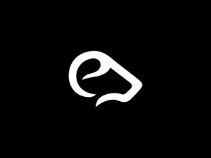 Logotipo De Cabra Cabeza Blanca Simple