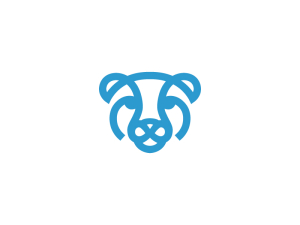 Logo de guépard à visage bleu