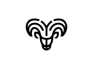 Cabeza De Logotipo De Cabra Negra