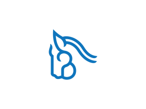 Logo de cheval à tête bleue B