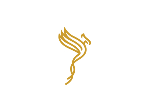 Beautiful Golden Phoenix Logo