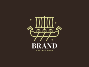 Logotipo dinámico de barco vikingo