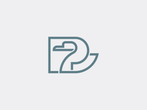 Logotipo de la línea P de la letra del cisne