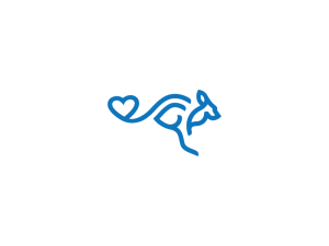 Logotipo De Canguro De Cuidado Azul