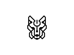 Logotipo del lobo cibernético tecnológico