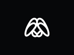 Logo mignon de lapin blanc