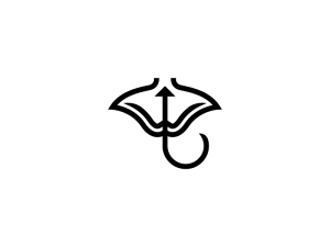 Cooles schwarzes Manta Ray-Logo