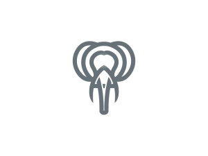 Logotipo De Elefante De Cabeza Gris
